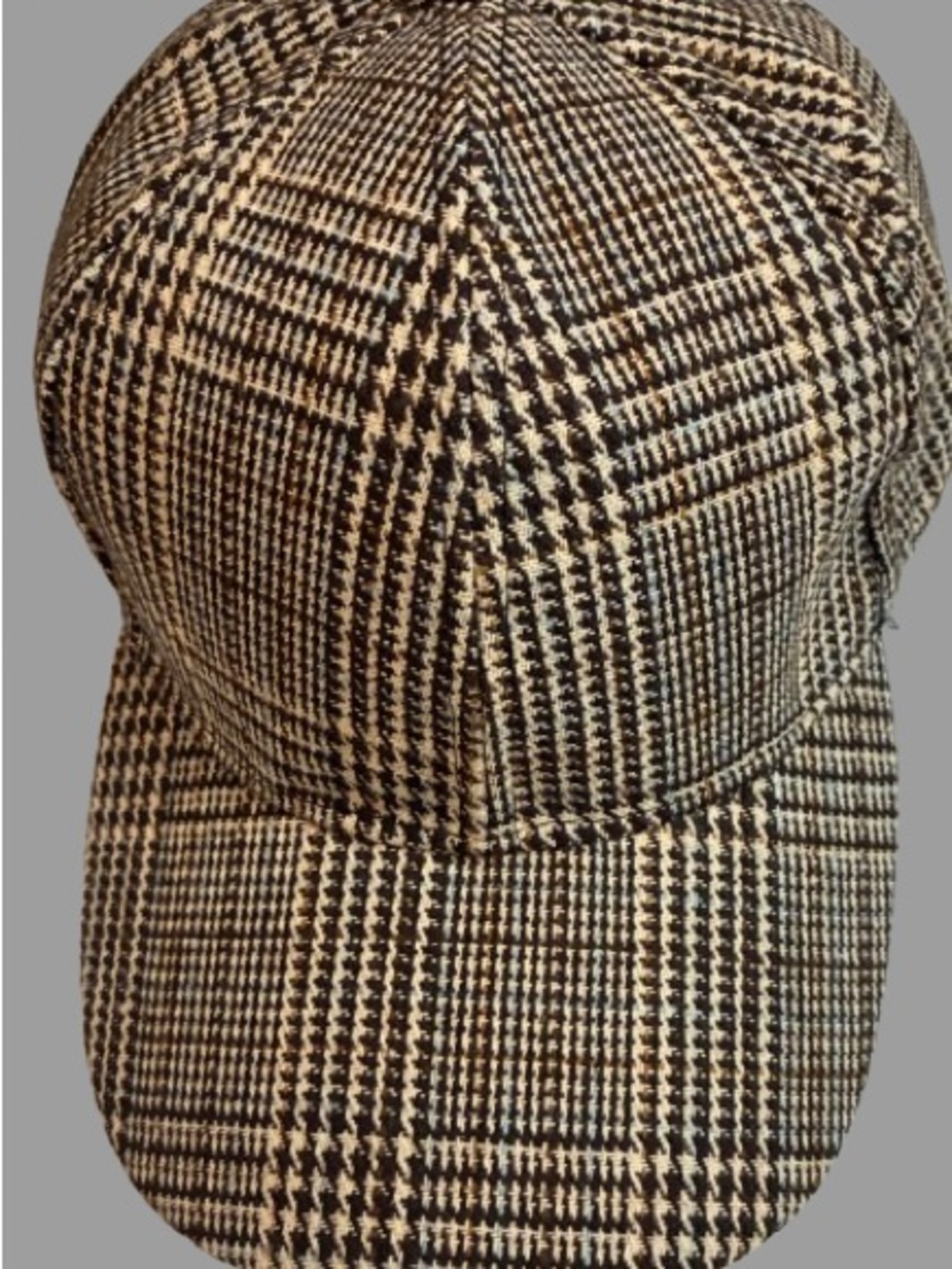 Classic Plaid Baseball Cap - Black & Cream